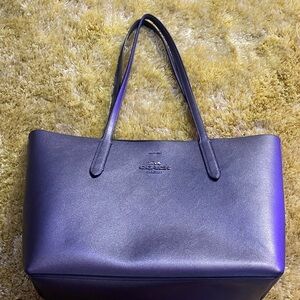 Coach Shimmering metallic silver/gray  Tote